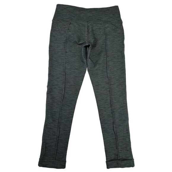 MPG Grey Activewear Legging Pants Pull On Black Size Medium Rolled Cuff Capri - Picture 4 of 9